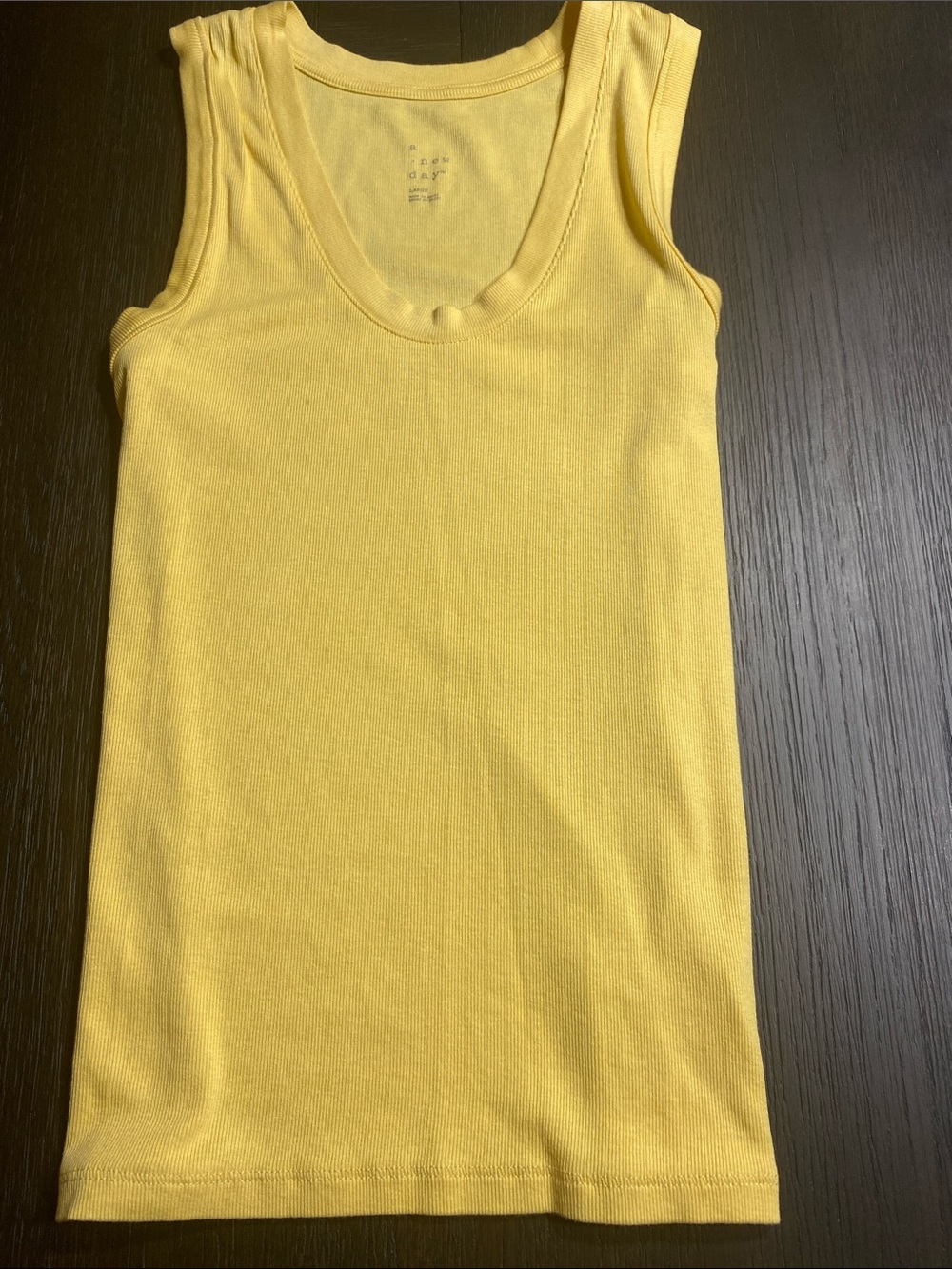 Yellow Ribbed Tank Top